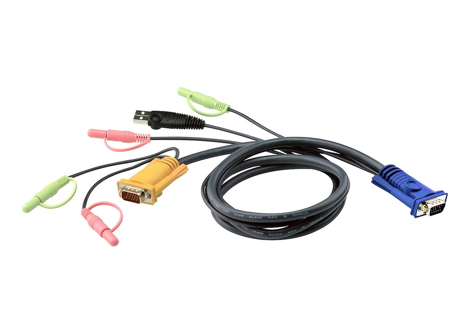 ATEN - 6FT KVM CABLE W/ MIC/AUDIO SUPPORT - CS1732/34/54/58          