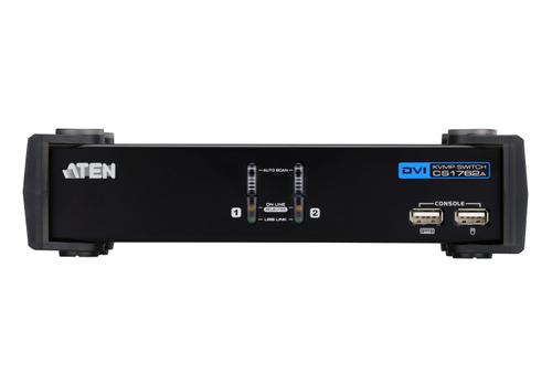 ATEN KVM-kytkin,  1 ohjaa 2 konetta, DVI/USB, + 2xUSB-porttia (CS1762A)