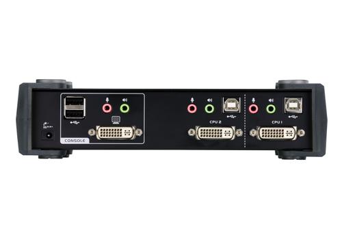 ATEN KVM-kytkin,  1 ohjaa 2 konetta, DVI/USB, + 2xUSB-porttia (CS1762A)