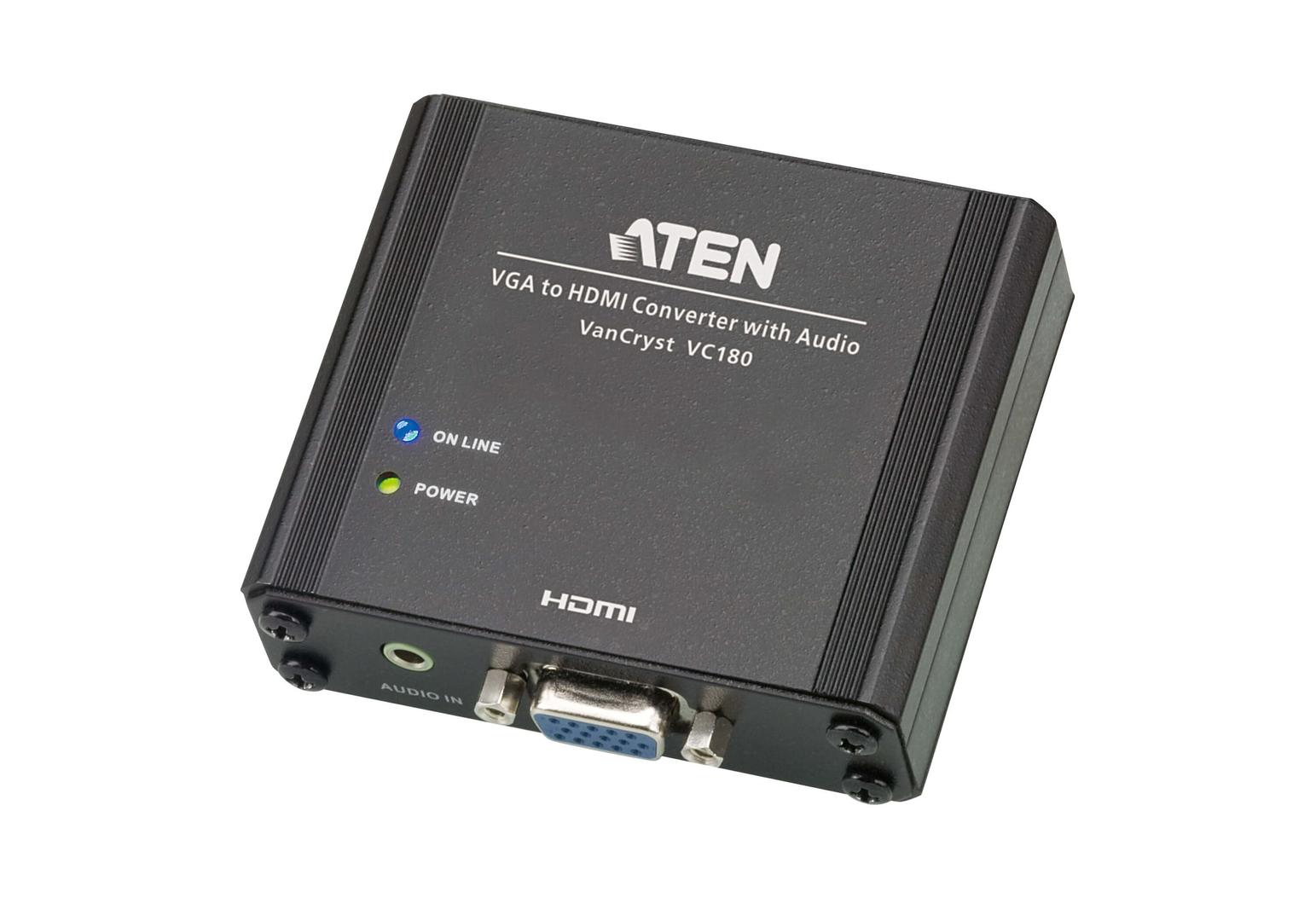 【未使用】ATEN HDMI to VGA Converter VC182 オーディオ・VGA → HDMIコンバーター（スケーラー搭載） - VC182
