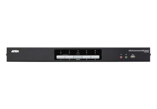ATEN KVM-switch,  1 - 4, DVI/USB, 2-ports USB-hubb, silver/ svart (CS1644A)