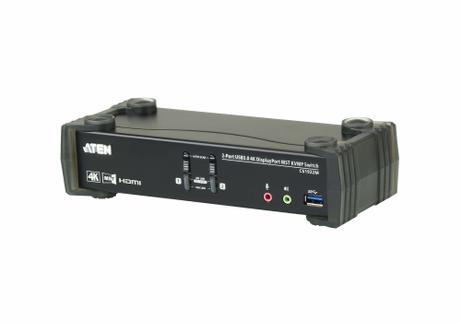 ATEN KVM Switch 2-Port DP USB3 4K MST DisplayPort USB3 Audio 4xKabel (CS1922M)