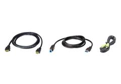 ATEN Cable kit: 1x 1.8M HDMI Cable, with separate, 1x USB and 1x audio cables (Single display)