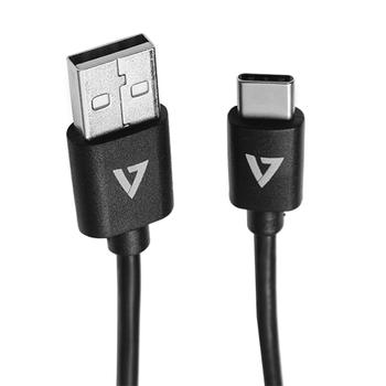 V7 USB 2.0 A TO USB-C CABLE 2M BLK 480MBPS 3A PWR and DATA CABLE CABL (V7U2AC-2M-BLK-1E)