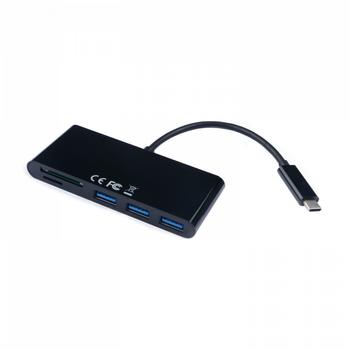 V7 USB-C MALE TO MULTIPORT ADAPTER USB-C 3XUSBA 3.2GEN1 SD MCROSD PERP (V7UC3U-HUB-BLK-1E)