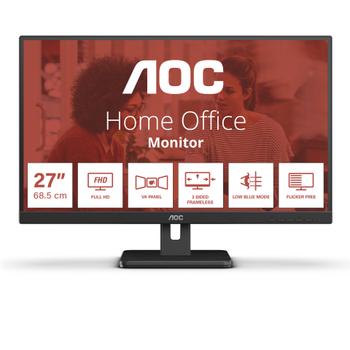 AOC C Essential-line 27E3UM/BK - LED monitor - 27" - 1920 x 1080 Full HD (1080p) @ 75 Hz - VA - 300 cd/m² - 3000:1 - 4 ms - 2xHDMI, VGA, DisplayPort - speakers - black (27E3UM)