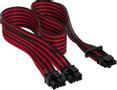 CORSAIR 600W Gen5 Black/Red - 12VHPWR PSU Cable Sleeved