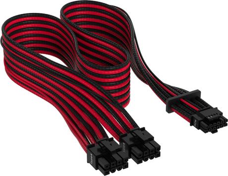 Corsair 600W 12VHPWR Black/Red 12+4pin PCIe Gen 5 Premium Individually Sleeved PSU Cable (CP-8920334)