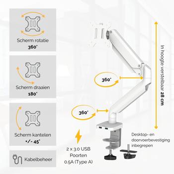 FELLOWES Platinum Series Single Monitor Arm white (8056201)