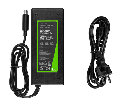 Green Cell Charger for Xiaomi Mija M365 and others. 42V, 2A - Black (SAD01)
