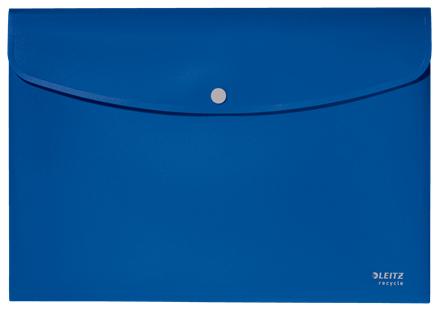 LEITZ Recycle Polypropylene Document Wallet With Push Button Closure Blue 46780035 (46780035)