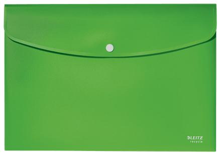 LEITZ Recycle Polypropylene Document Wallet With Push Button Closure Green 46780055 (46780055)
