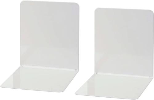 WEDO Bokstöd av metall med plastbeläggning 2-pack vita (1021100)