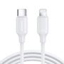 Joyroom USB-C to Lightning charging cable, 20W, 0.25M - White