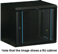TOTEN 19" väggskåp, 12U, 600x450, glasdörr, svart