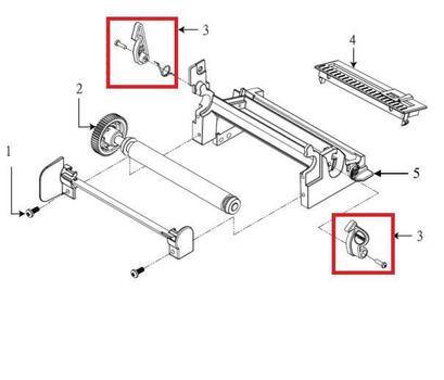 TSC Print head release lever assembly (98-0470090-00LF)