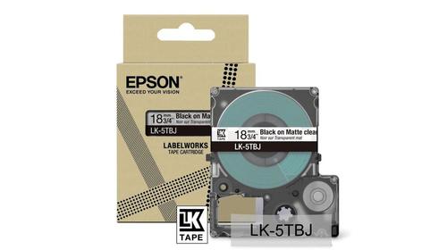 EPSON n LabelWorks LK-5TBJ - Black on matte clear - Roll (1.8 cm x 8 m) 1 cassette(s) hanging box - tape cartridge - for LabelWorks LW-C410, LW-C610 (C53S672066)