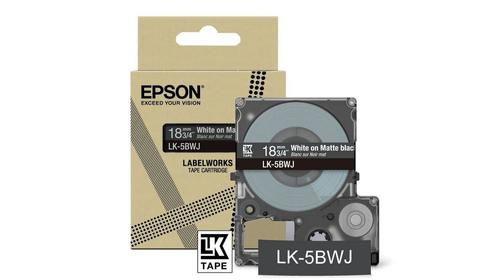 EPSON LK-5BWJ White on Matte Black Tape Cartridge 18mm - C53S672083 (C53S672083)