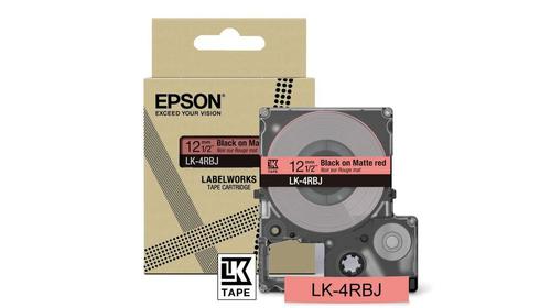 EPSON LK-4RBJ Black on Matte Red Tape Cartridge 12mm - C53S672071 (C53S672071)