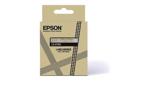 EPSON LabelWorks LK-6TKN - Metallisk - guld på transparent - Rulle (2,4 cm x 9 m) 1 kassett(er) hängande låda - bandpatron - för LabelWorks LW-C610 (C53S672098)