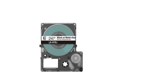 EPSON LK-6TBJ Black on Matte Clear Tape Cartridge 24mm - C53S672067 (C53S672067)