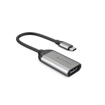 HYPER HyperDrive - Adapter - 24 pin USB-C male to HDMI female - silver - 8K60Hz support, 4K144Hz support (HD-H8K-GL)