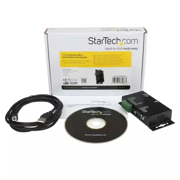 StarTech 1 Port Metal Industrial USB to RS422/ RS485 Serial Adapter w/ Isolation - Seriell adapter - USB - RS-422, RS-485 - svart (ICUSB422IS)