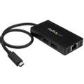 STARTECH 3-Port USB 3.0 Hub plus Gigabit Ethernet - USB-C - Includes Power Adapter
