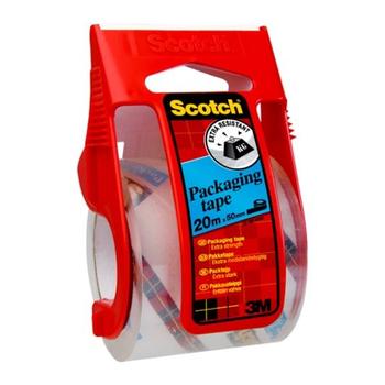 3M Packtejp Scotch 20mx50mm transparent med hållare (7100010273*6)