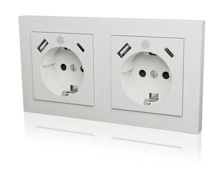 ICY BOX Socket-Outlet Type F + Usb A (IB-MPS4200W-PD)