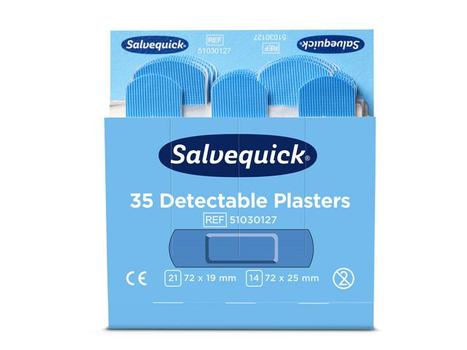 SALVEQUICK Plaster SALVEQUICK detectable blå (35x6) (51030127)