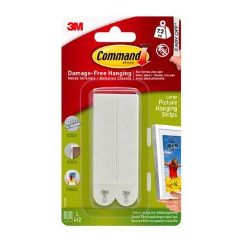 3M Command strips til billedophæng,  hvid, 4 x 2 store strips, 7 (7100235867)