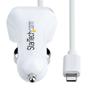 STARTECH LIGHTNING CAR CHARGER - WITH 1M COILED CABLE CAR IPHONE CHARGER CHAR (USBLT2PCARW2)