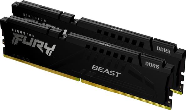 Kingston FURY Beast - DDR5 - sett - 64 GB: 2 x 32 GB - DIMM 288-pin - 5600 MHz / PC5-44800 - ikke-bufret (KF556C36BBEK2-64)