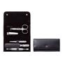 Zwilling CLASSIC snap fastener leather case, black, 5 pcs.