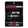 Zwilling Premium snap fastener leather case, red, 5 pcs.