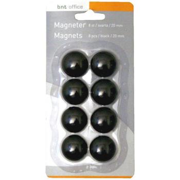 BNT Magneter bnt sort Ø20mm blister 8stk/pak (884510)