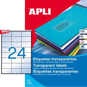 APLI Etiketter 70x37 mm t/laser Transp.Polyester etiket (1224)