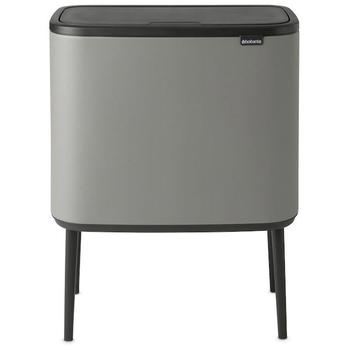 BRABANTIA Waste Bin Bo Touch Bin Mineral Concrete Grey, 3 x 11 L (127229)
