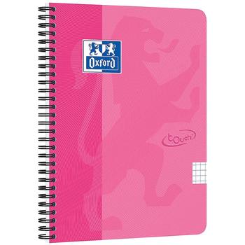 OXFORD Touch notesbog A5+ kvadreret 5x5 70 ark 90g pink (400118805*5)