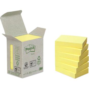 POST-IT Note 100% recycl 38x51mm gul 6/pk (7100172254)