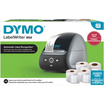 DYMO Labelprinter valuepack LW550 + 4 rl etiketter (2147591)