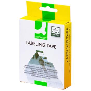 QConnect tape Tze261 Sort/hvid 36 mm x 8 mtr (KF18870)