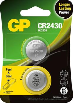 GP Lithium Cell Battery CR2430, 3V, Safety Seal, 2-pack (103382)