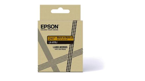 EPSON LK-6YBJ Black on Matte Yellow Tape Cartridge 24mm - C53S672076 (C53S672076)