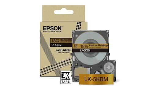 EPSON LK-5KBM Black on Metallic Gold Tape Cartridge 18mm - C53S672093 (C53S672093)