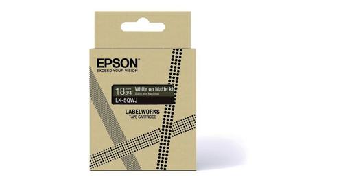 EPSON LK-5QWJ White on Matte Khaki Tape Cartridge 18mm - C53S672089 (C53S672089)