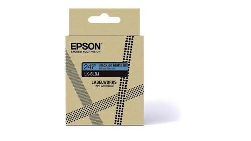 EPSON LK-6LBJ Black on Matte Blue Tape Cartridge 24mm - C53S672082 (C53S672082)