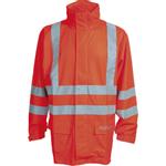 Sikkerhedsregnjakke,  ELKA, S, orange, polyester/ PU,  lang *Denne vare tages ikke retur*