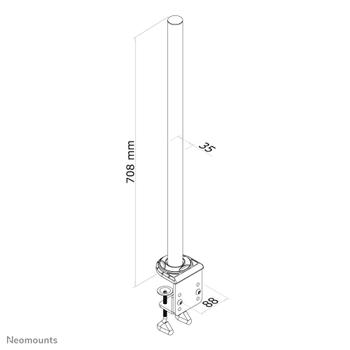 Neomounts by Newstar FPMA-D935POLE Desk Mount Pole height: 70cm diameter: 3,5cm suitable for FPMA-D935 and FPMA-D935D silver (FPMA-D935POLE)